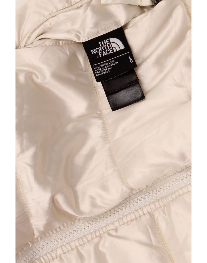 Jachetă căptușită pentru fete The North Face, 11-12 ani, mare din poliester alb