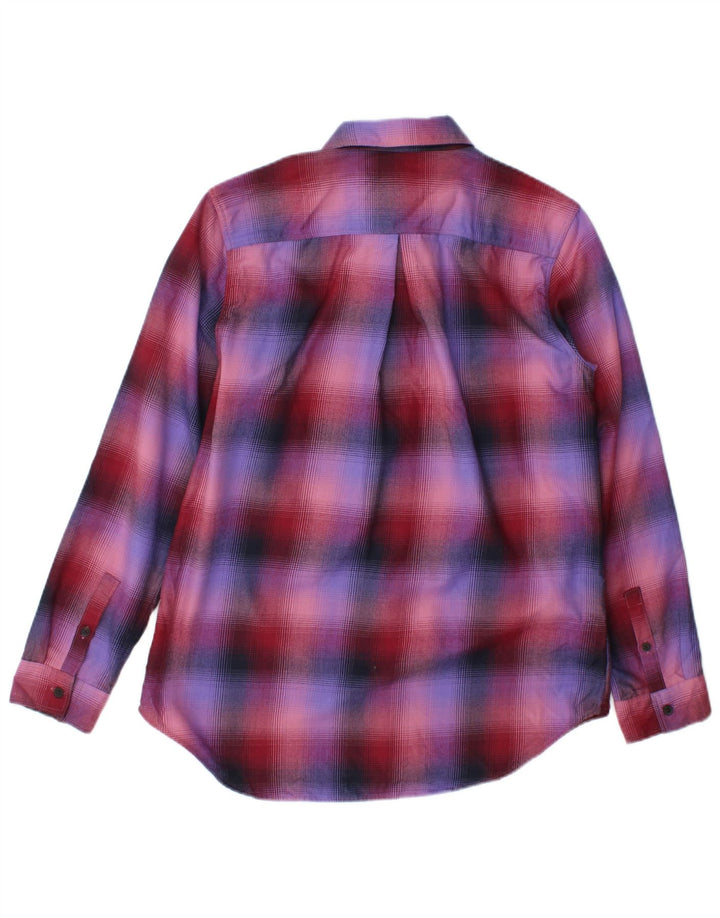 Cămașă de flanel pentru femei Eddie Bauer, cu ajustare clasică, UK 14, mov mediu, carouri