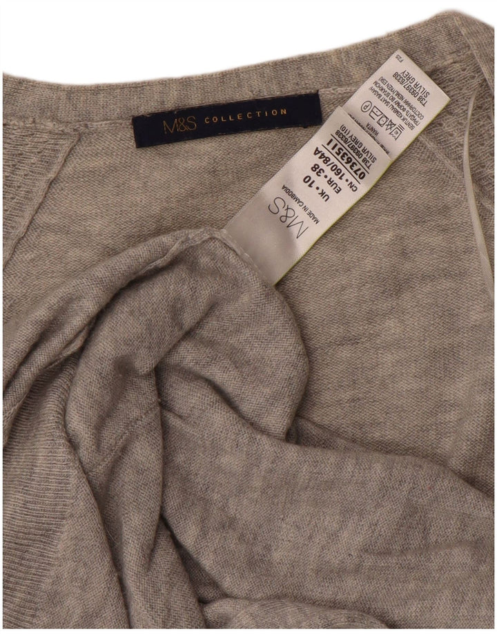 Pulover cardigan deschis pentru femei Marks & Spencer UK 10 Lână gri mică