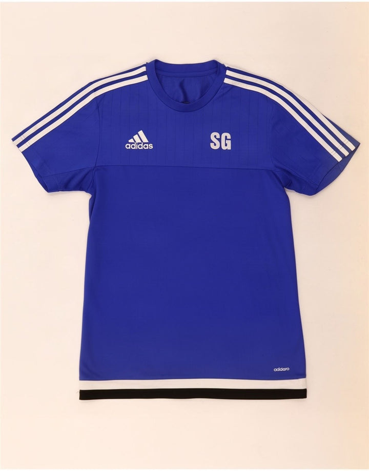 Tricou cu grafic Climacool Adidas pentru bărbați Top mic, albastru, poliester color bloc