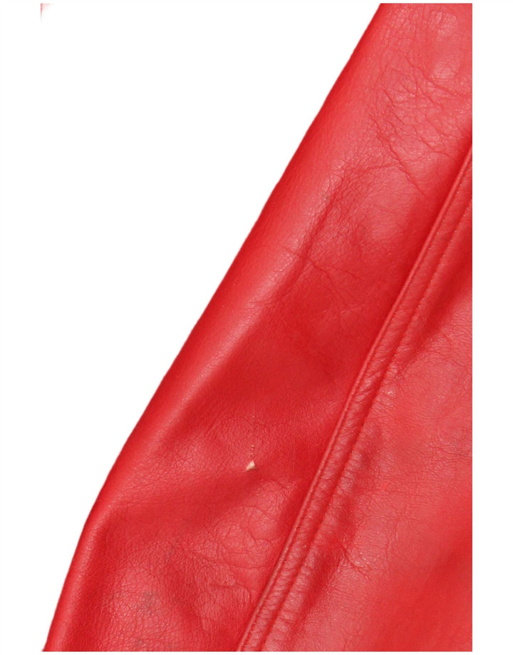 Jachetă de piele Stradivarius pentru femei UK 14, piele mare roșie