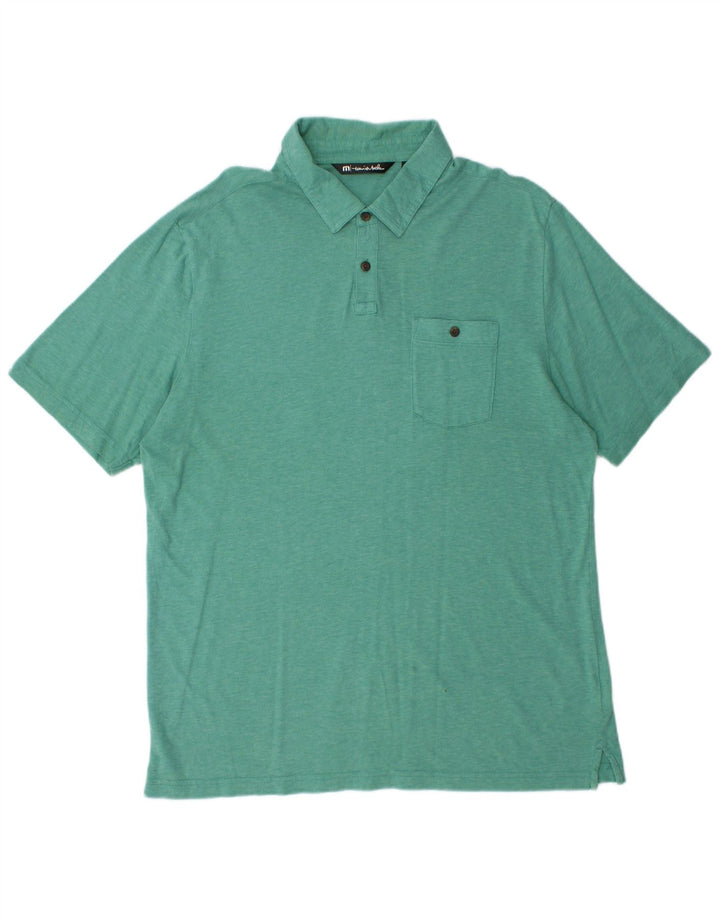 Tricou polo pentru bărbați Travis Mathew, bumbac verde mare