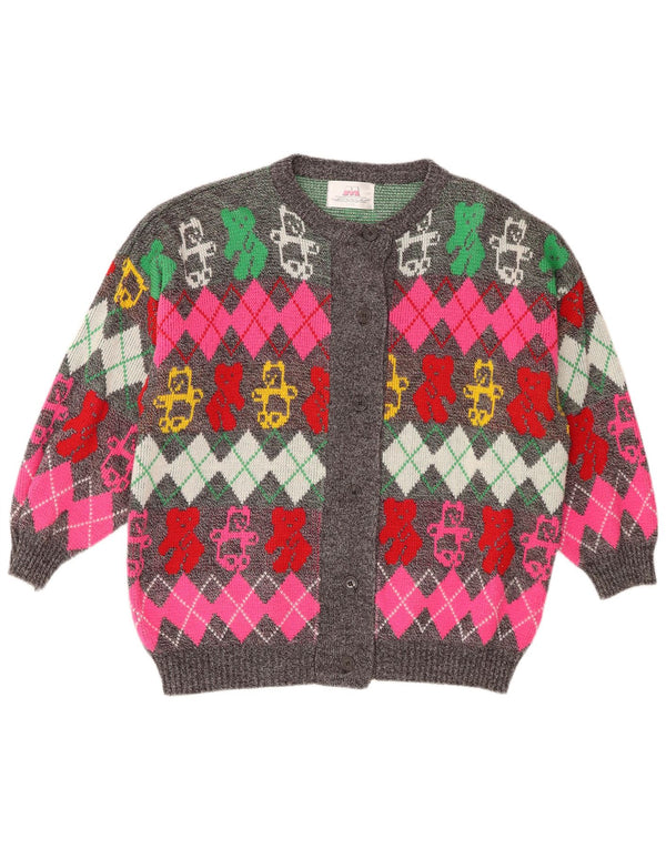 Pulover Cardigan Vintage pentru femei IT 50/52 XL Multicolor Argyle/Diamant