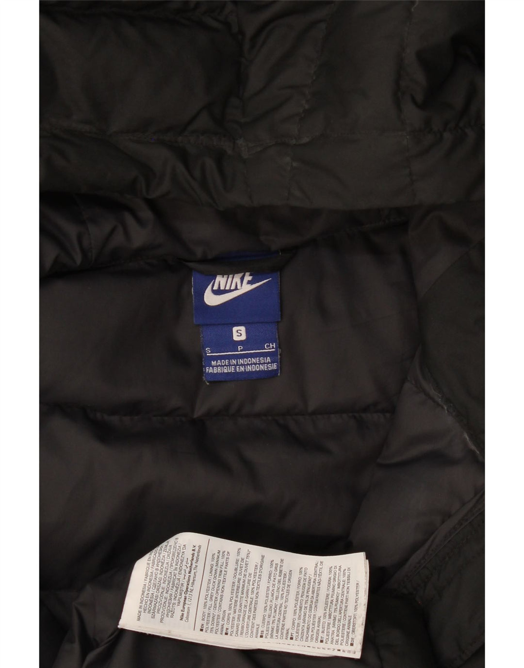 Palton căptușit cu glugă Nike pentru femei UK 10 Poliester negru mic