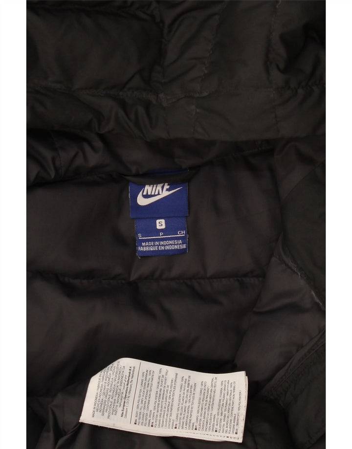 Palton căptușit cu glugă Nike pentru femei UK 10 Poliester negru mic