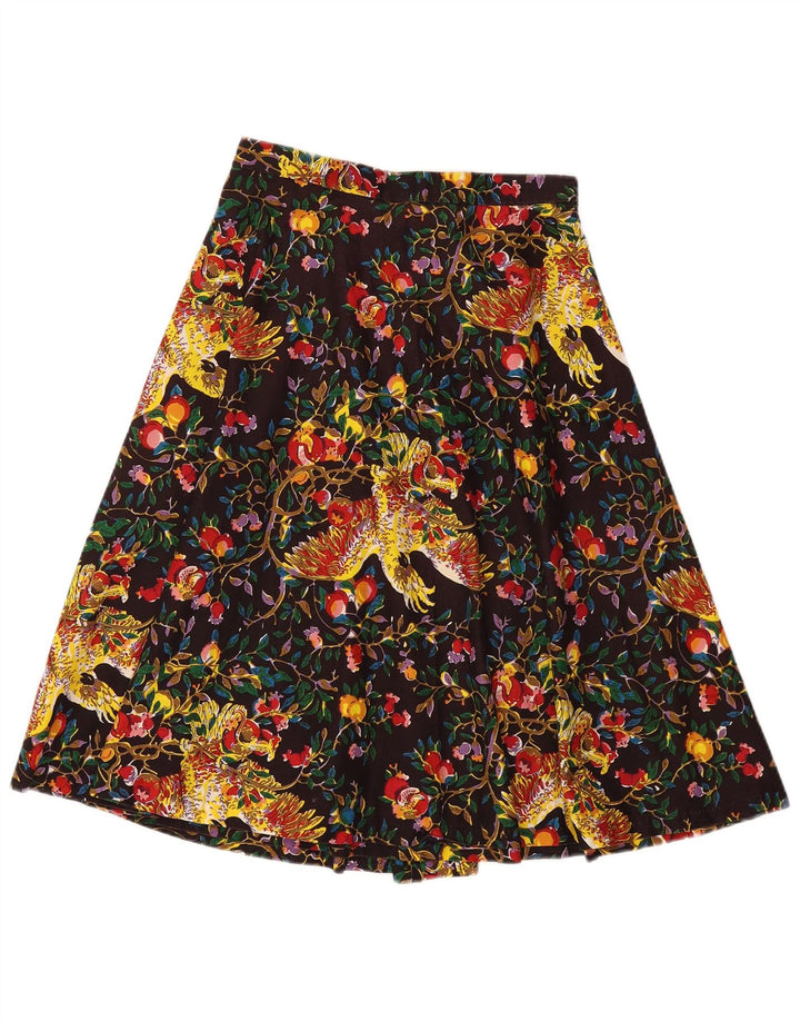 VINTAGE Womens A-Line Skirt IT 42 Medium W26 Multicoloured Floral
