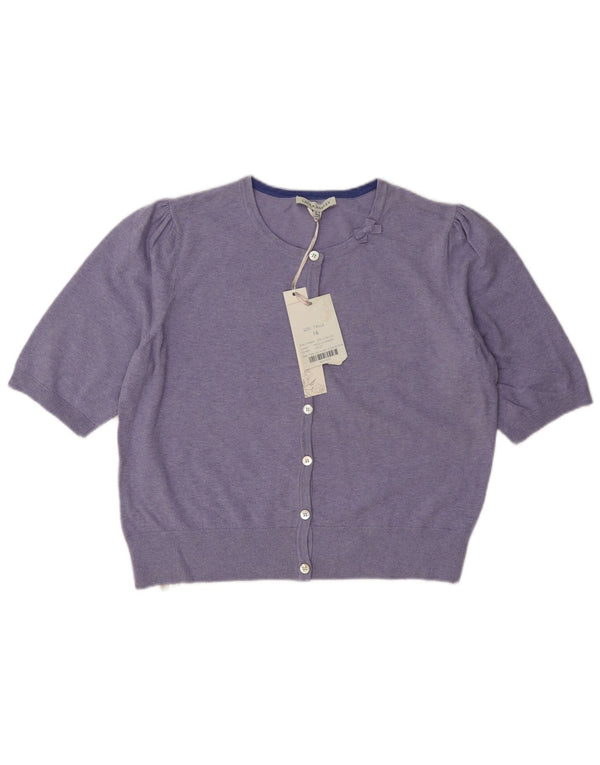 Pulover bolero cu mânecă scurtă pentru femei Laura Ashley UK 16 mare, mov, bumbac