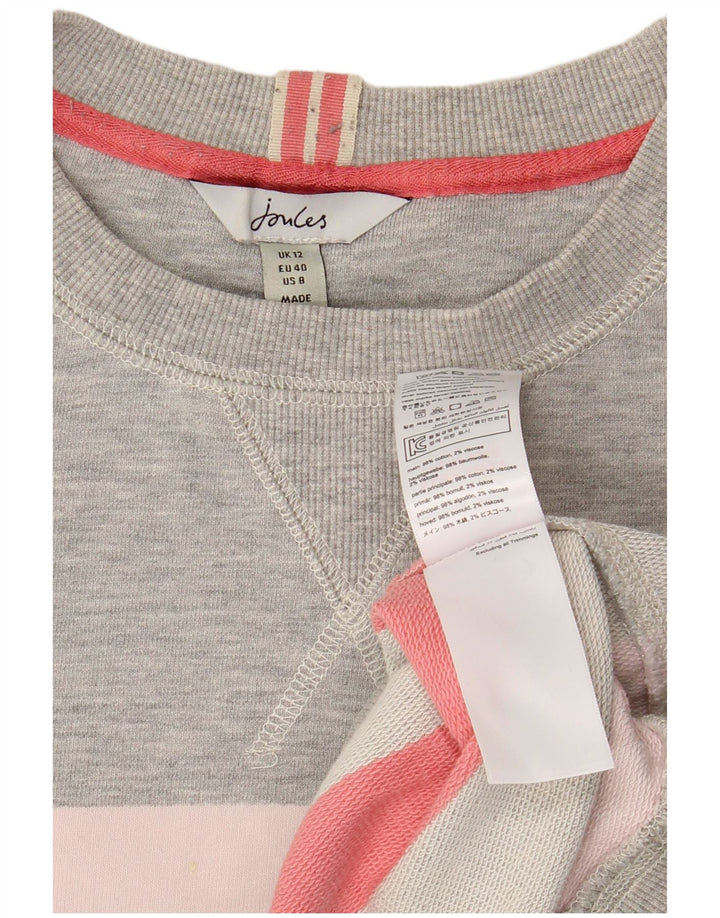 JOULES Pulover pentru damă, UK 12, bumbac cu dungi gri mediu