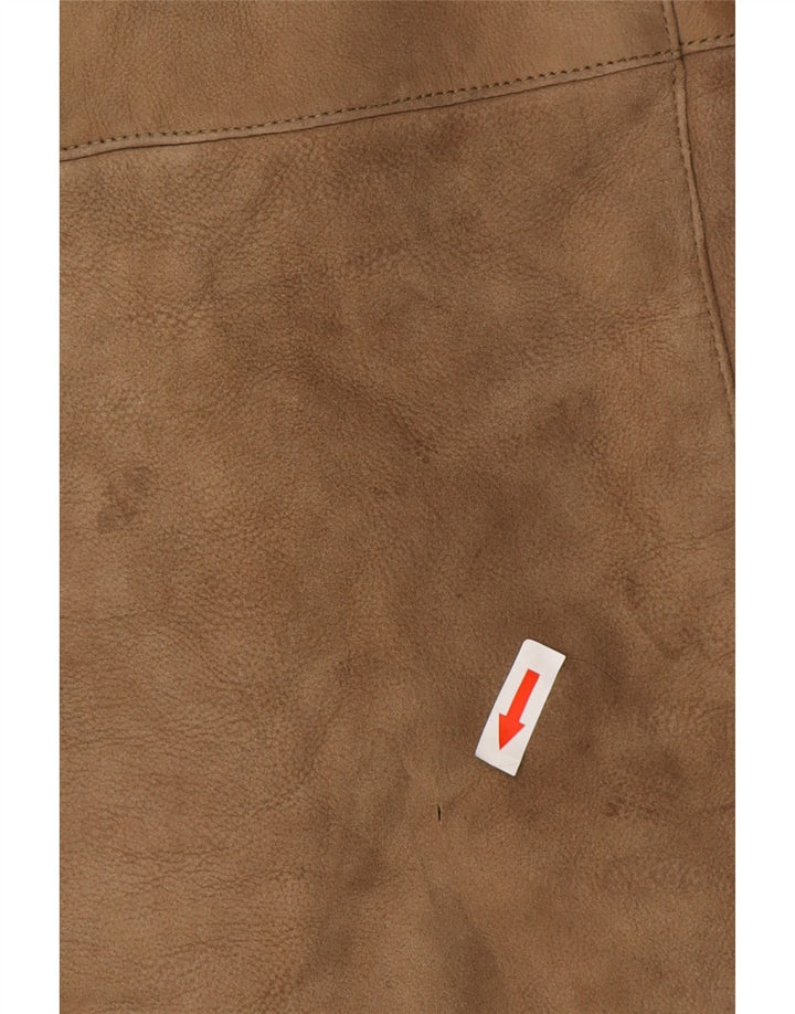 Palton supradimensionat din shearling vintage pentru femei UK 10 mic maro