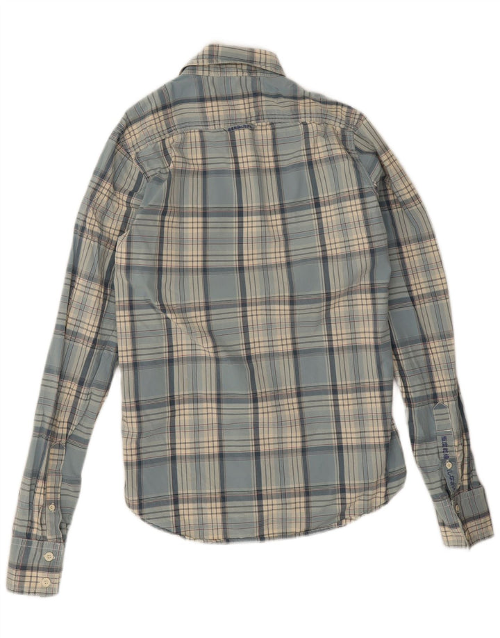 Cămașă pentru bărbați Superdry, bumbac cu carouri albastru mediu