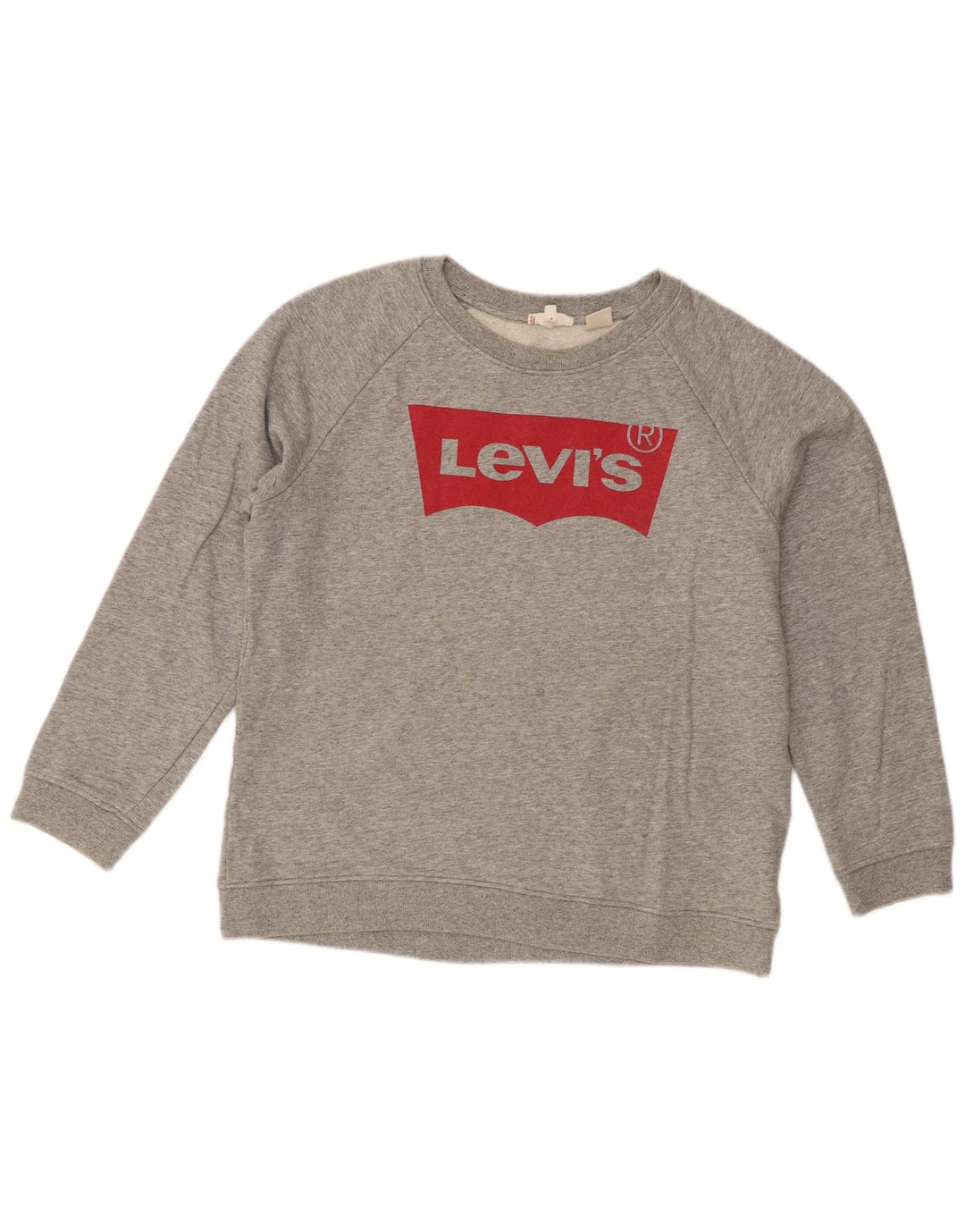 Pulover Levi's pentru damă cu grafică, UK 14, bumbac cu pete, gri mediu