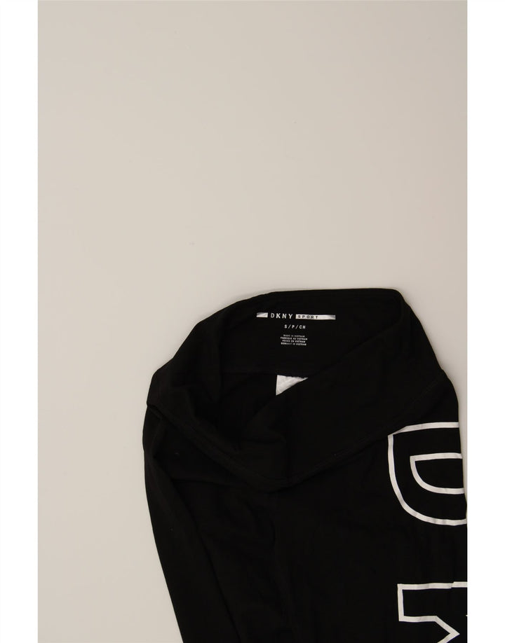 DKNY Womens Graphic Leggings UK 8 Small  Black Cotton Vintage Dkny and Second-Hand Dkny from Messina Hembry 