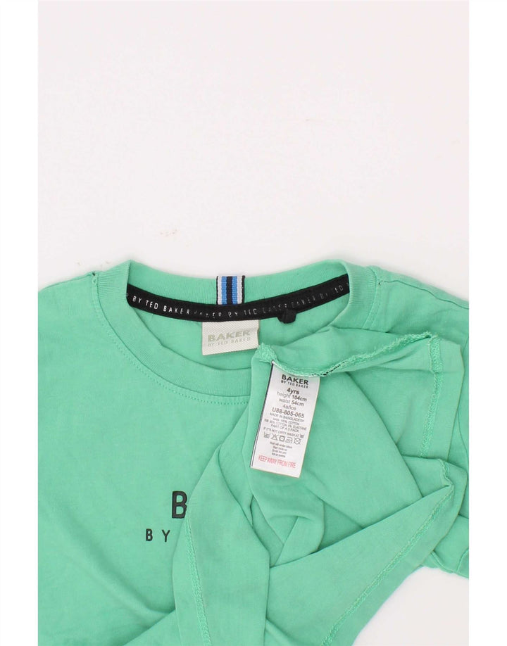 Tricou grafic pentru băieți Ted Baker Top 3-4 ani bumbac verde