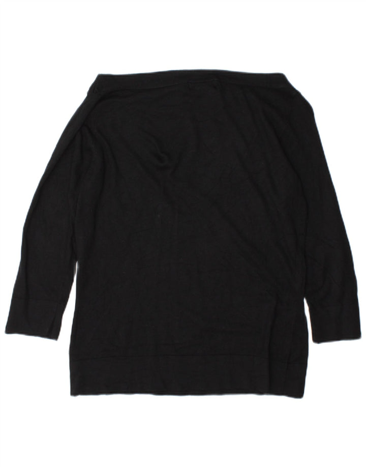 Marks & Spencer pentru femei Lash Top cu mâneci 3/4 UK 10 Small Black Viscose