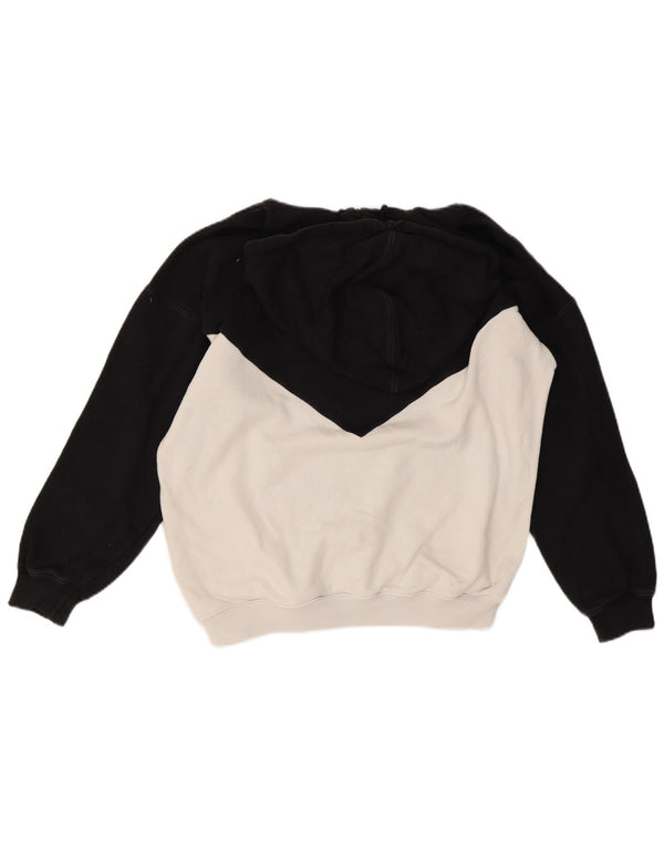 Pulover cu glugă supradimensionat cu grafic Adidas pentru femei UK 6 XS Negru Colorblock