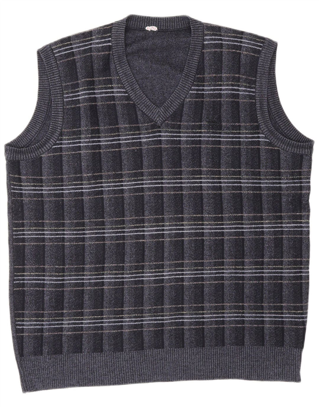 VINTAGE Vestă pentru bărbați Tank Top mare bleumarin geometric