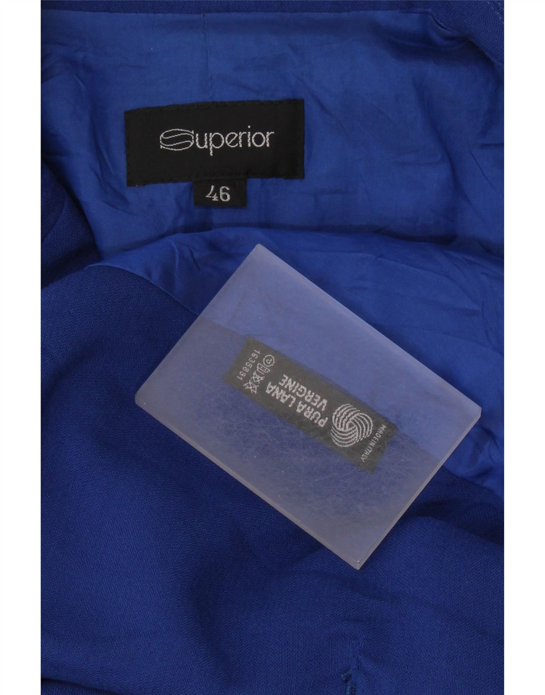 Jachetă Blazer Superior pentru femei cu mâneci 3/4 IT 46 Lână virgină albastră mare