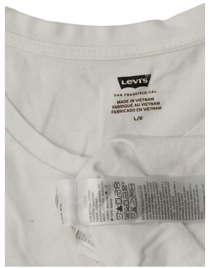 Tricou grafic Levi's pentru bărbați Top mare din bumbac alb