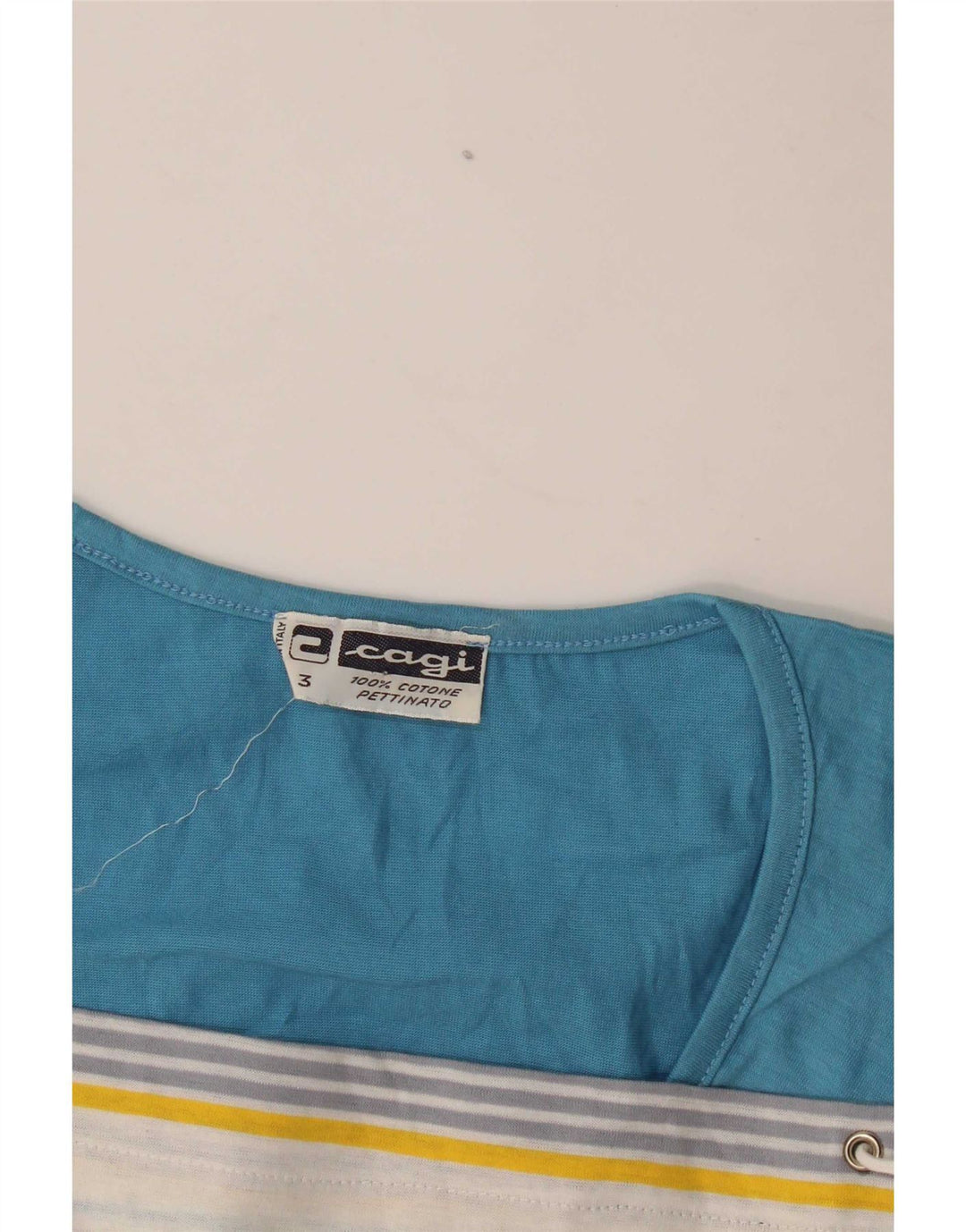 Tricou supradimensionat pentru femei Cagi, UK 14, bumbac cu dungi medii multicolore