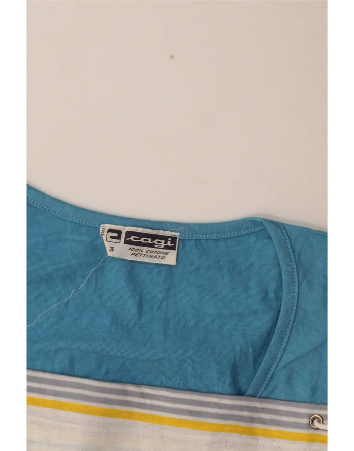 Tricou supradimensionat pentru femei Cagi, UK 14, bumbac cu dungi medii multicolore