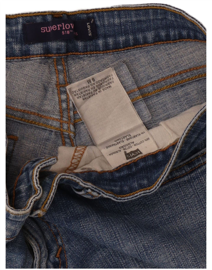 Blugi Levi's 518 Super Low Bootcut pentru femei US 9 Medium W30 L31 Bumbac albastru