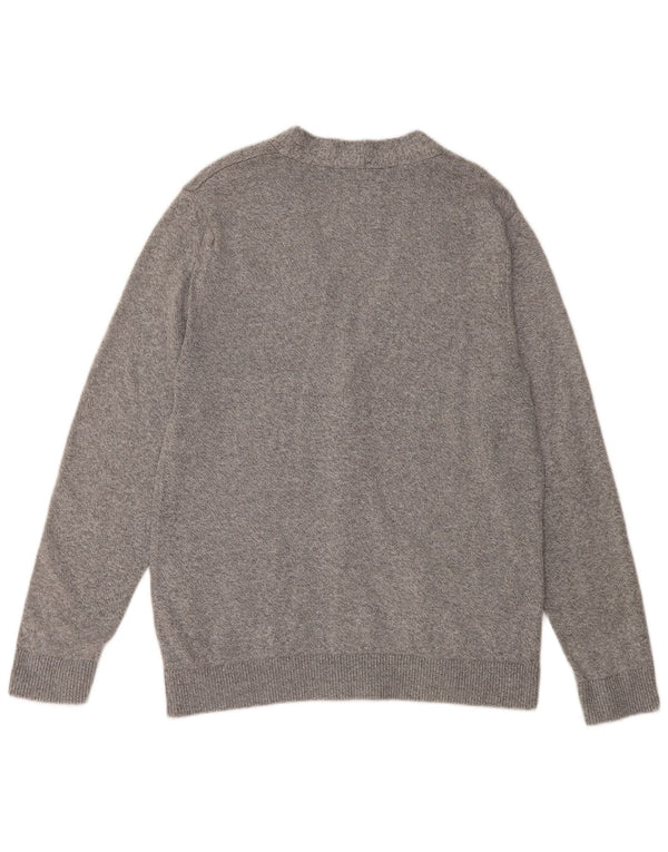Pulover Hollister cardigan pentru femei, bumbac cu pete gri mediu