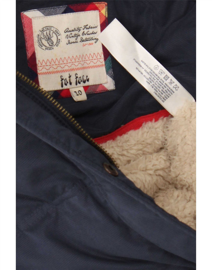 Gilet căptușit cu glugă pentru femei Fat Face UK 10 Small Blue Poliester