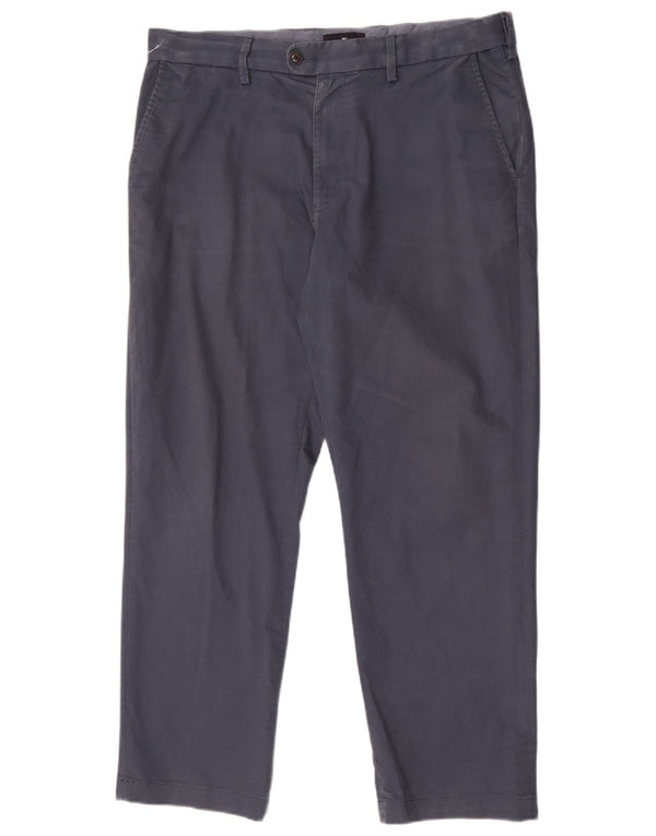 Marks & Spencer Pantaloni de costum drepți Blue Harbour pentru bărbați L36 L29 bleumarin