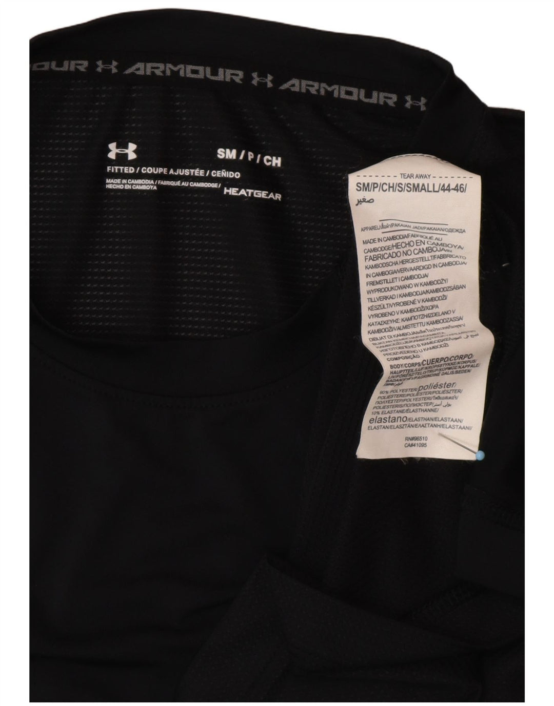 UNDER ARMOUR Bărbați Heat Gear Tricou Top Mediu Poliester Negru
