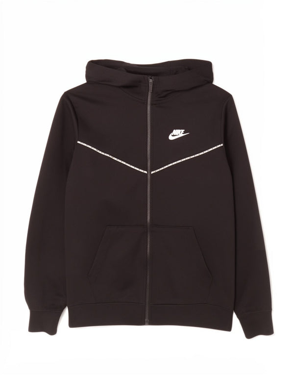 Pulover Nike pentru băieți, cu fermoar, 13-14 ani, XL, poliester, negru