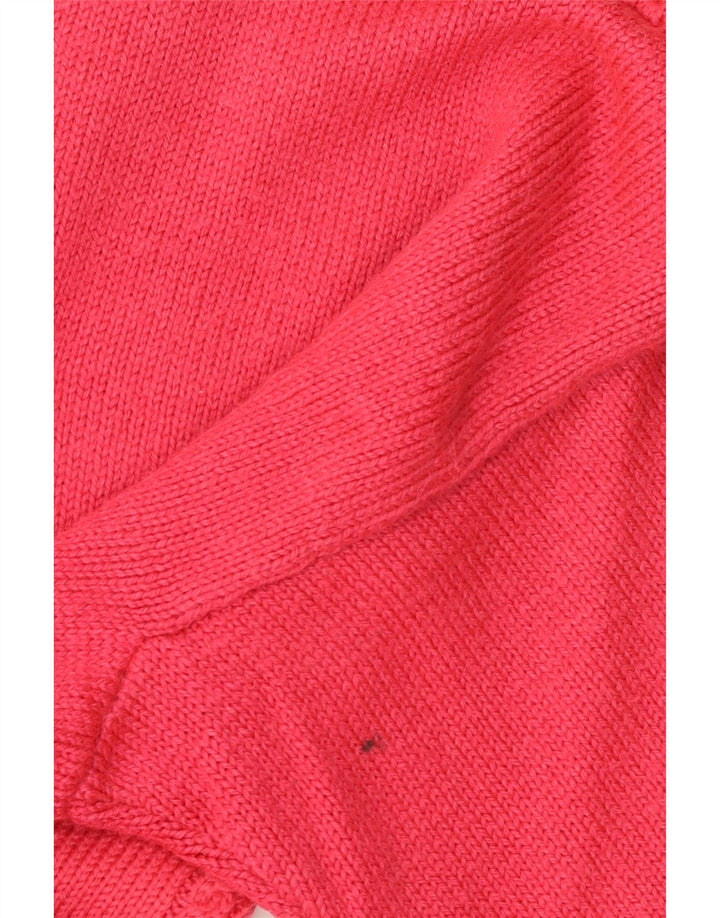 Pulover vintage pentru femei cu gât rulat supradimensionat UK 16 mare roz