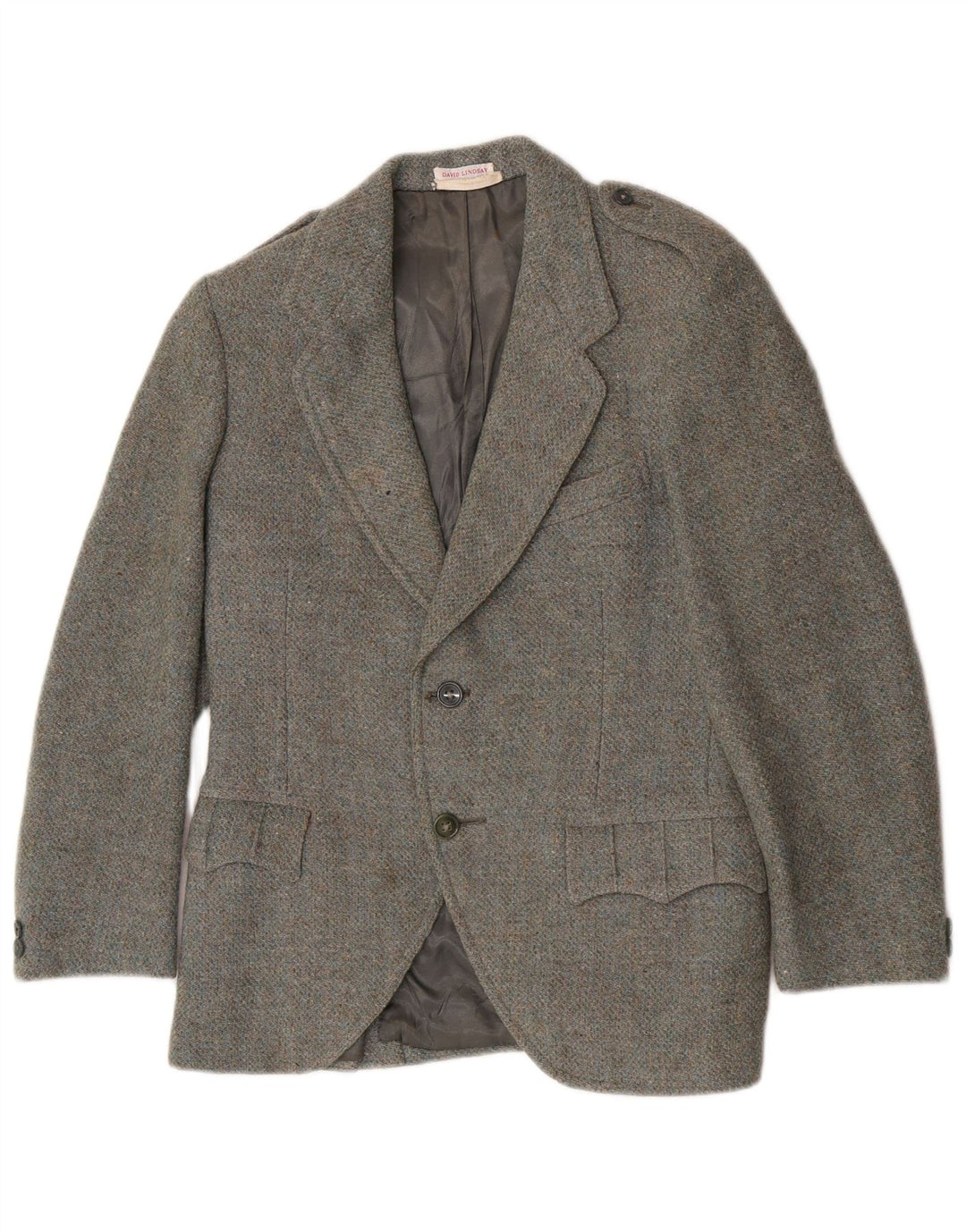 Jachetă pentru femei Harris Tweed, militară, cu 2 nasturi, lână kaki, UK 8