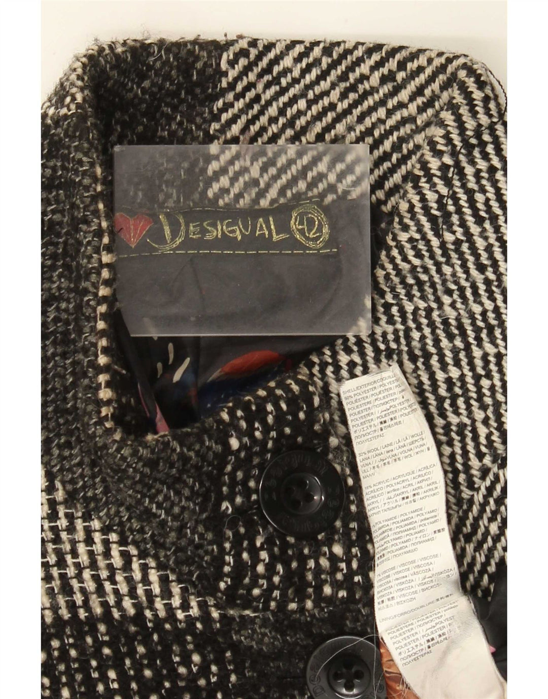 Palton pentru femei Desigual EU 42 Poliester Floral Gri mare