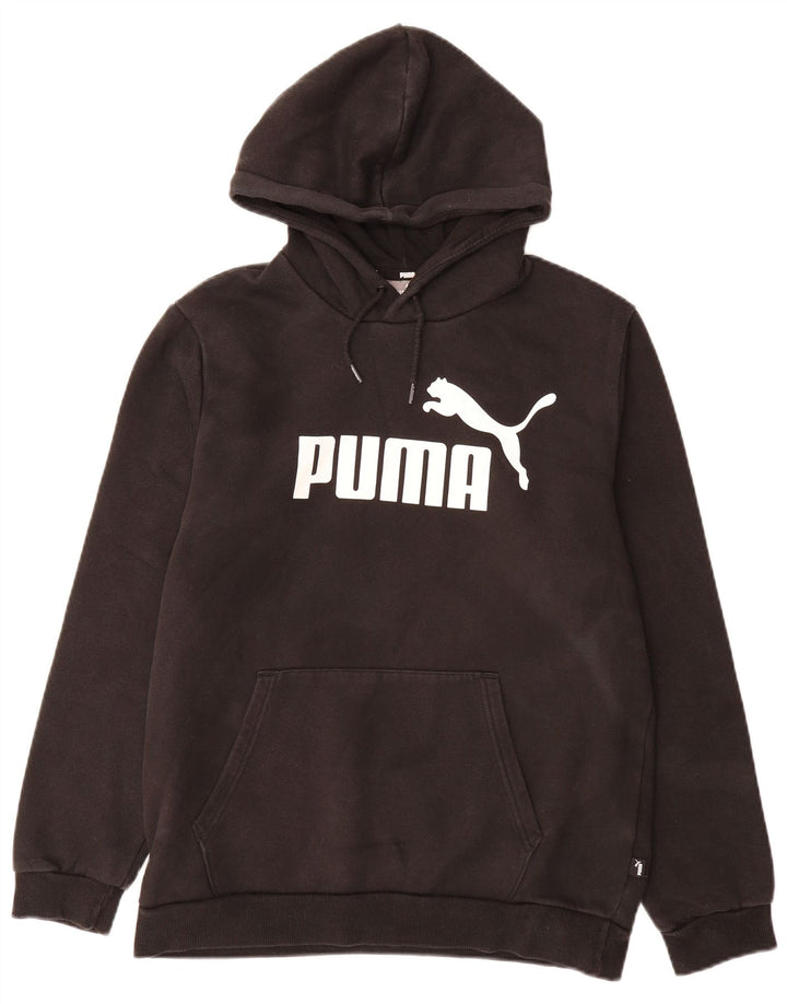PUMA Mens Graphic Hoodie Jumper Medium Black Cotton