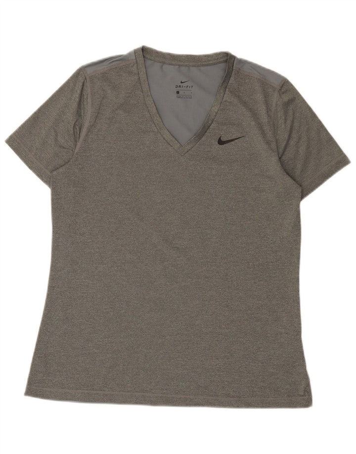 Tricou Nike Dri Fit pentru femei Top UK 14 Large Gri Poliester