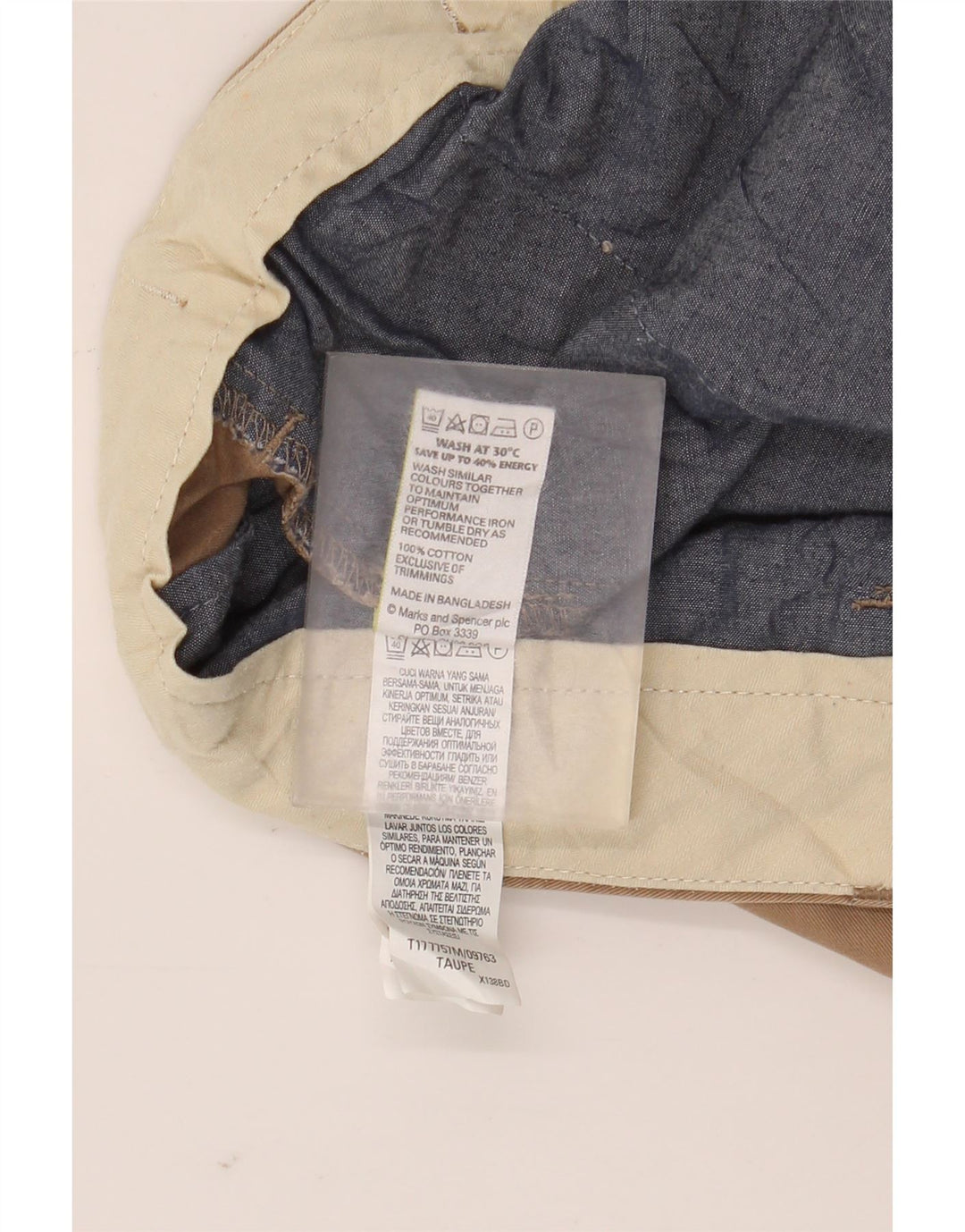 Pantaloni scurți chino pentru bărbați Marks & Spencer W40 XL bumbac bej