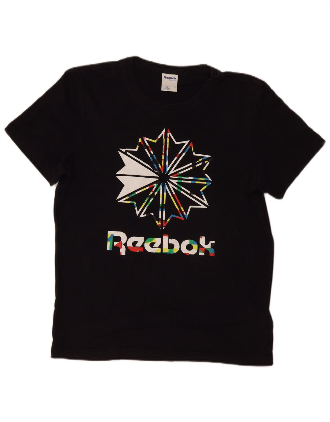 Tricou grafic REEBOK pentru bărbați Top mediu negru bumbac