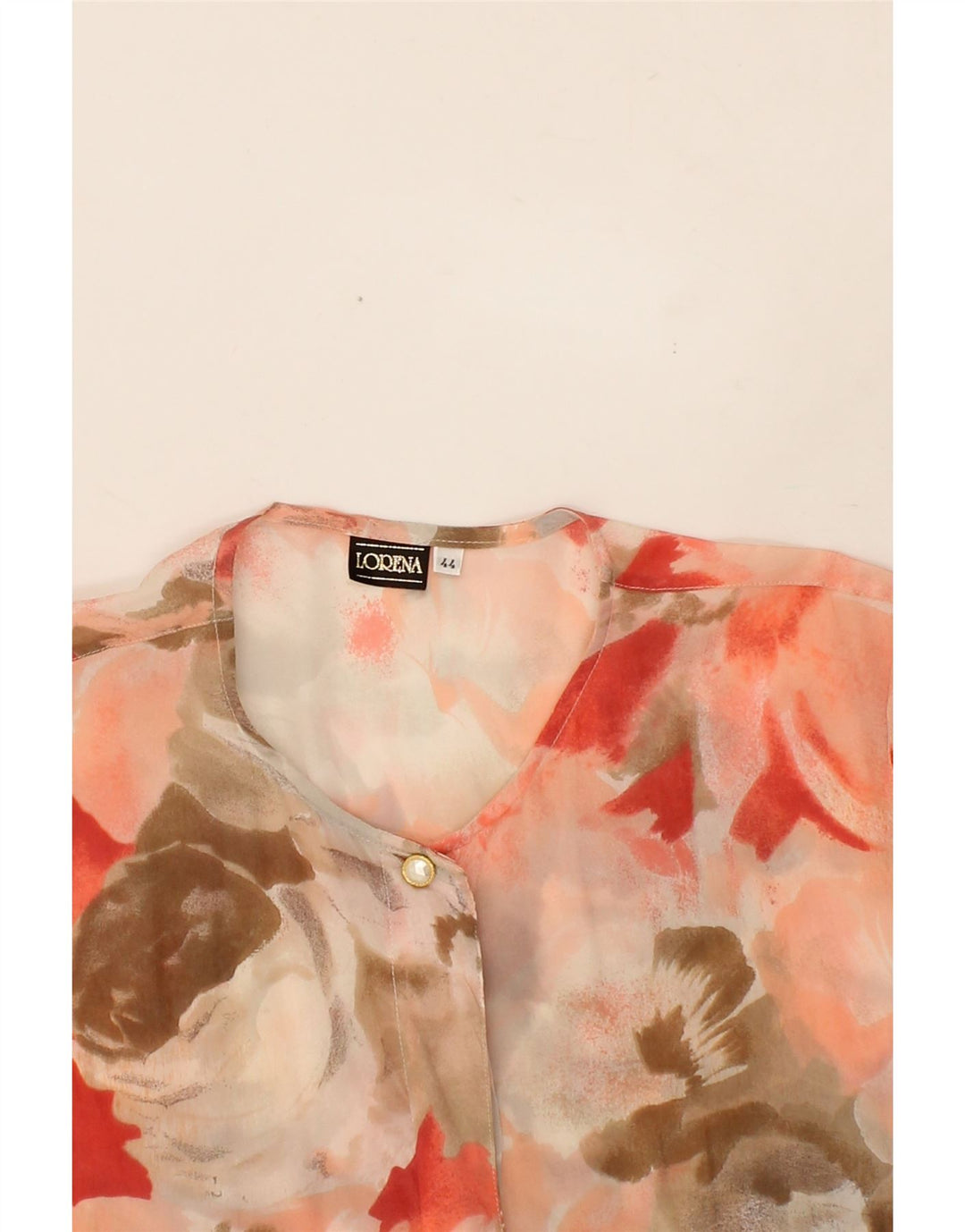VINTAGE Womens Wrap Shirt Blouse IT 44 Medium Pink Floral Vintage Vintage and Second-Hand Vintage from Messina Hembry 
