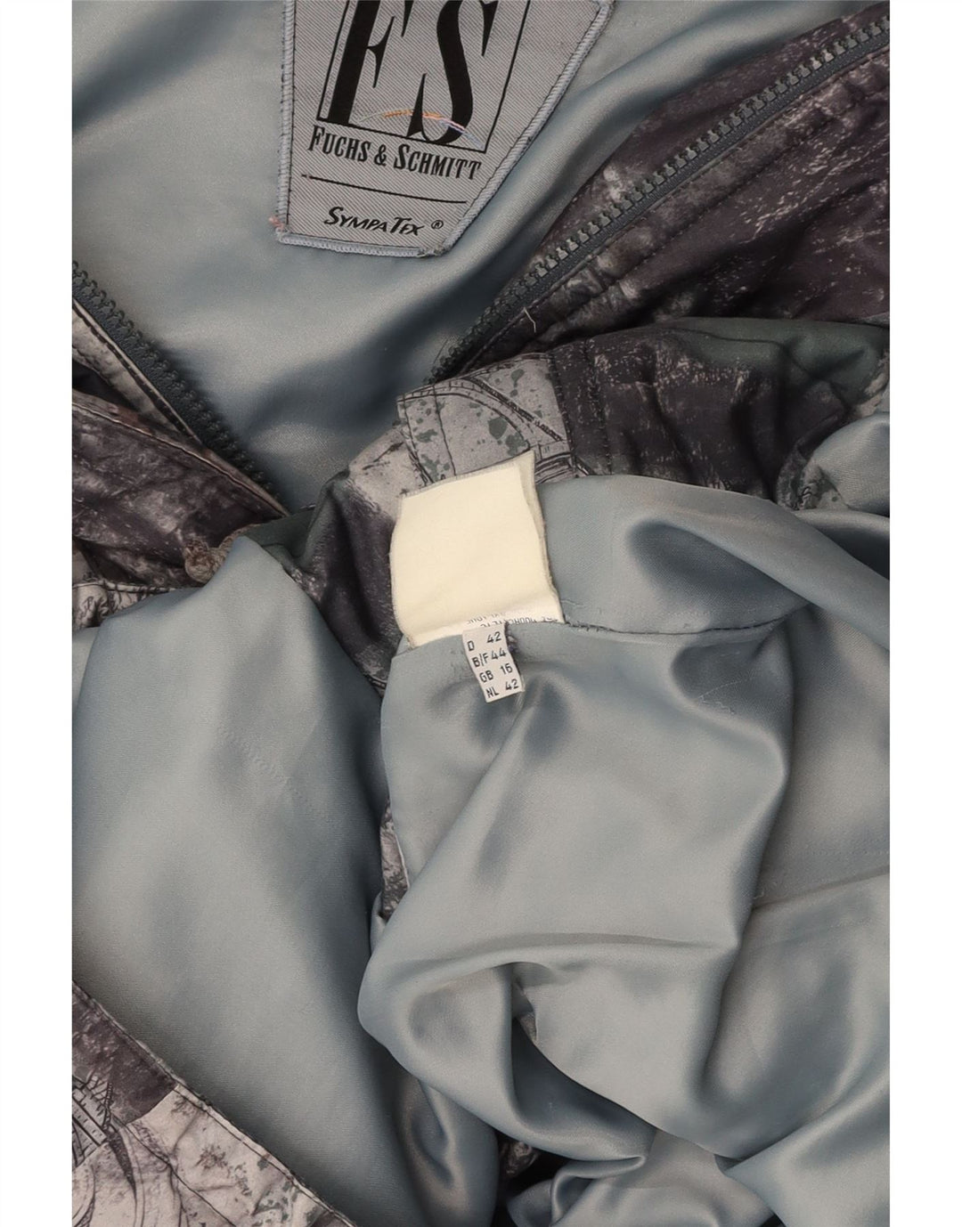 Jachetă de ploaie FUCHS & SCHMITT pentru femei, cu ajustare largă, UK 16, mare, gri, mozaic