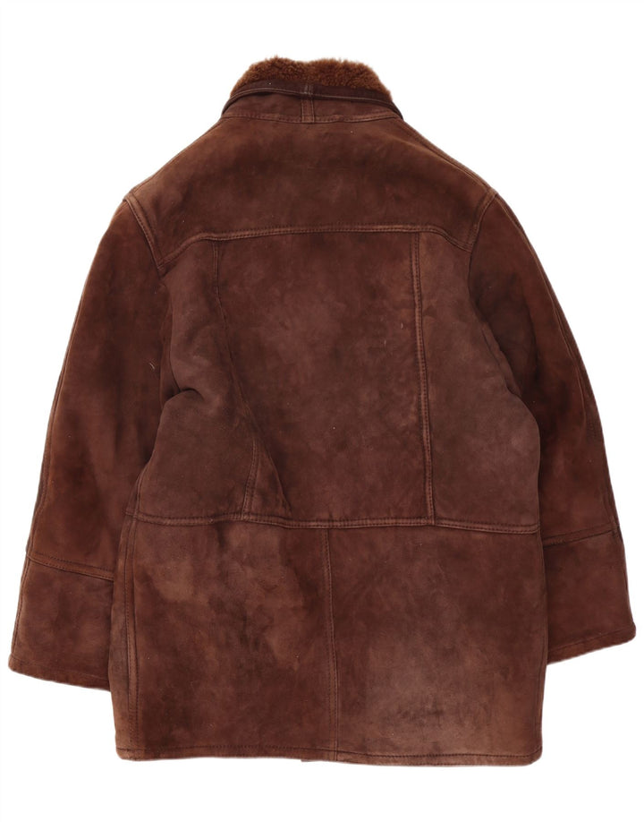 Jachetă vintage pentru bărbați din shearling IT 52 XL maro
