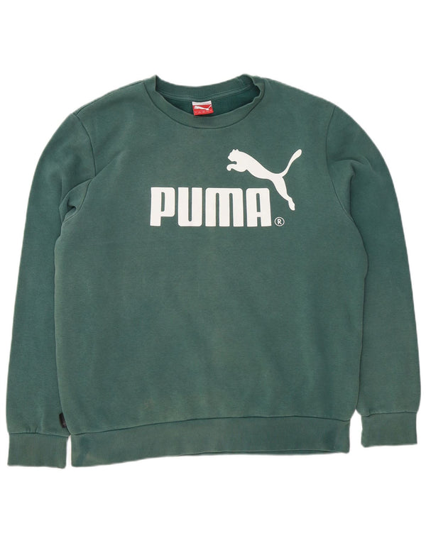 Hanorac grafic pentru bărbați Puma Pulover mare din bumbac verde