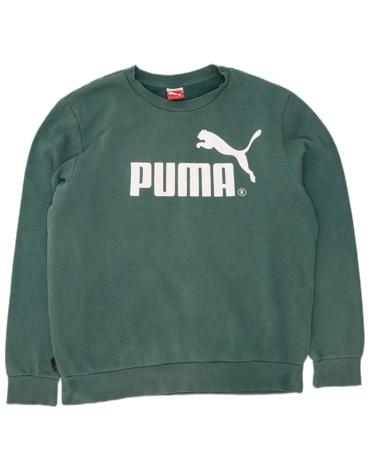 Hanorac grafic pentru bărbați Puma Pulover mare din bumbac verde