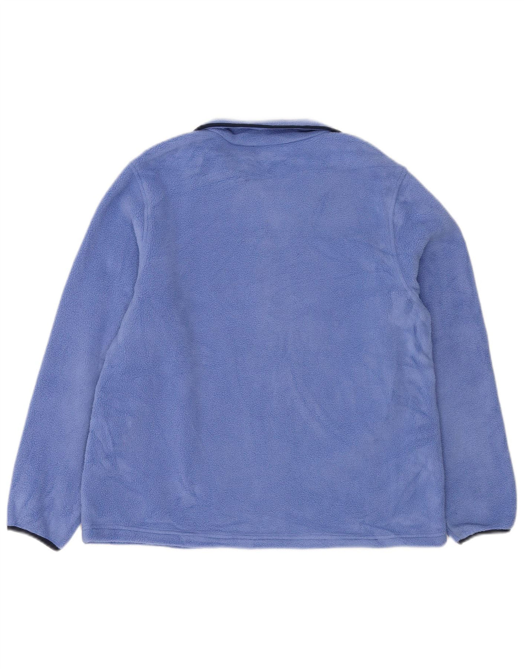 Pulover pentru femei L.L.BEAN, cu gât cu nasturi, fleece UK 14, poliester albastru mediu