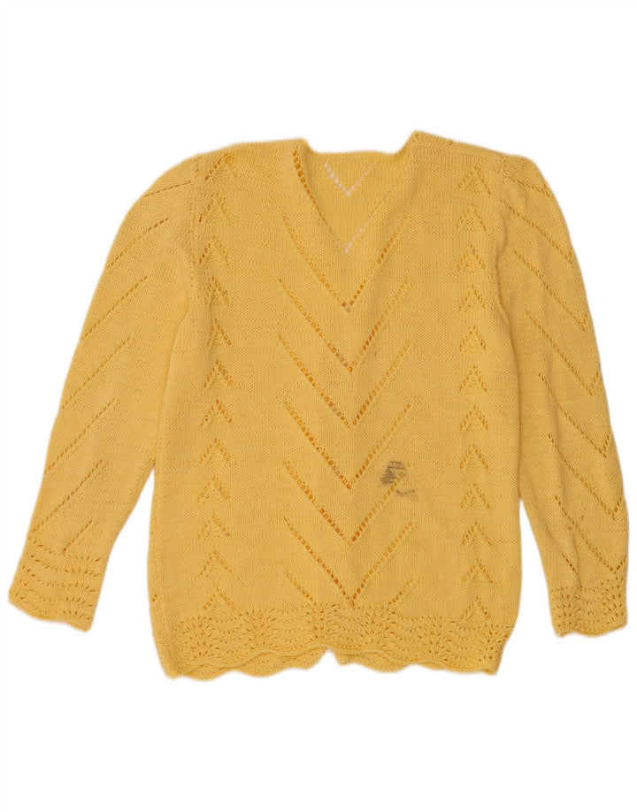 Pulover cardigan deschis pentru femei VINTAGE UK 12 Galben mediu