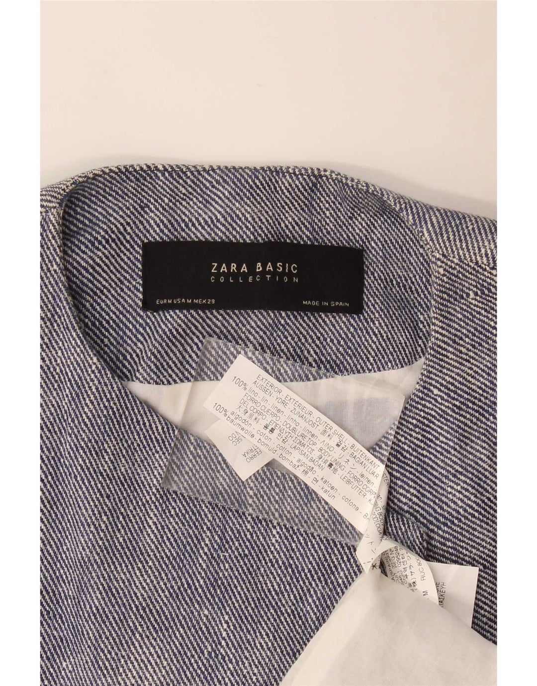 Jachetă Blazer deschisă pentru femei Zara UK 12, in albastru mediu