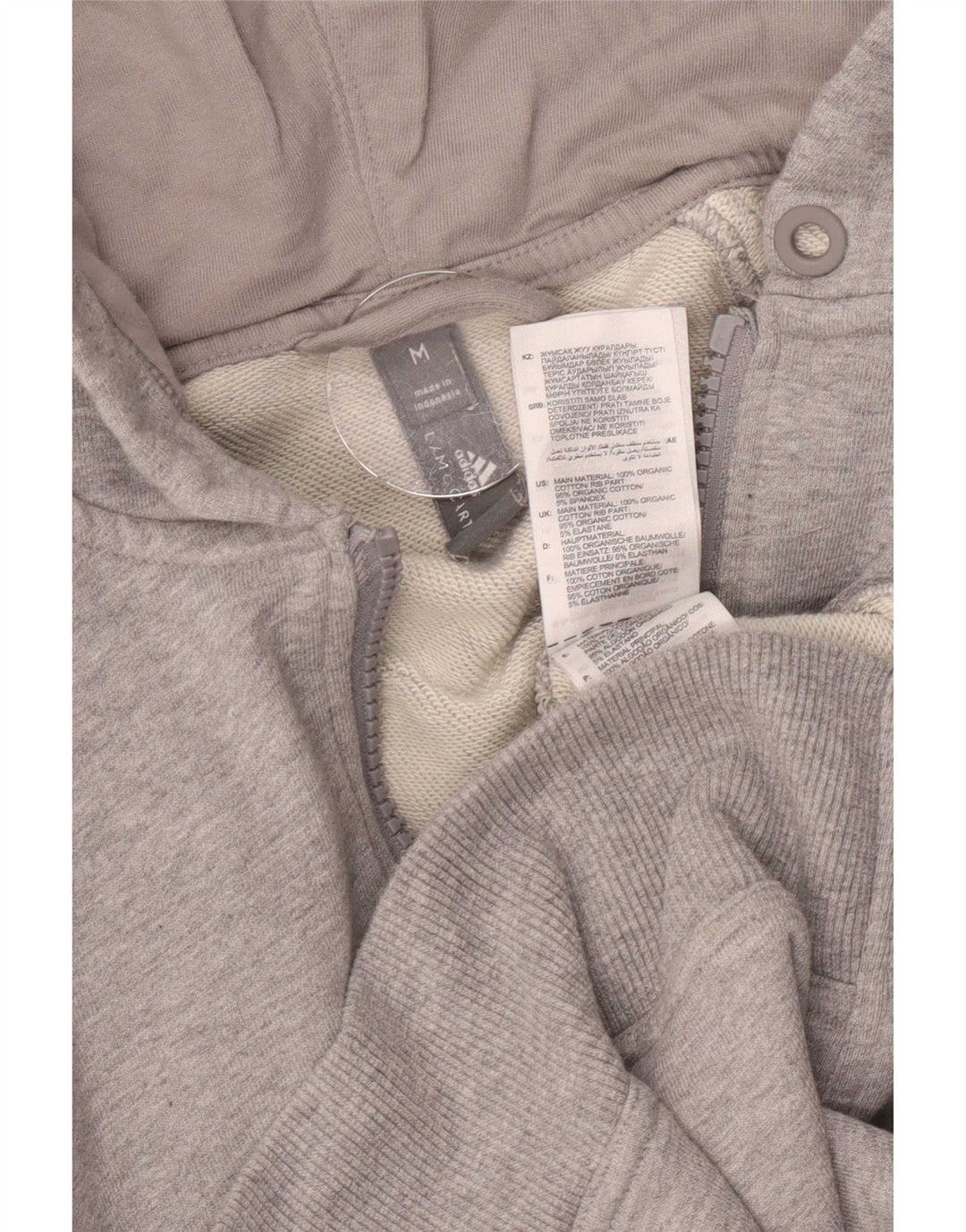 Pulover Adidas pentru bărbați, cu fermoar, bumbac, gri mediu