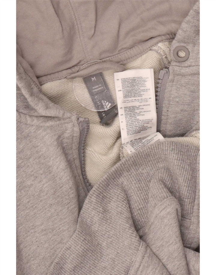 Pulover Adidas pentru bărbați, cu fermoar, bumbac, gri mediu