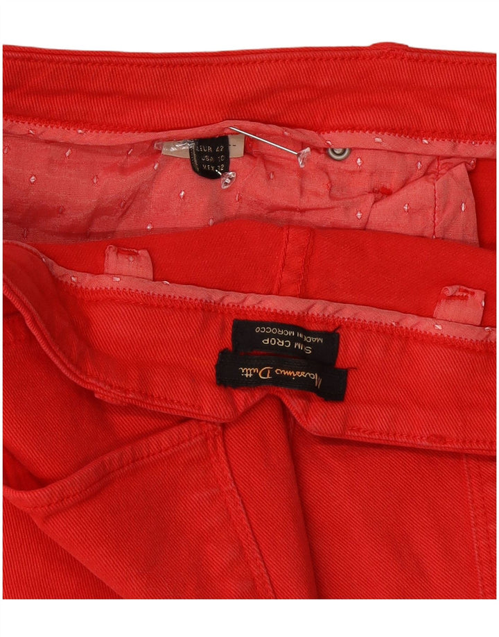 Massimo Dutti Blugi Cropped Slim Fit Femei EU 42 Large W32 L28 Red