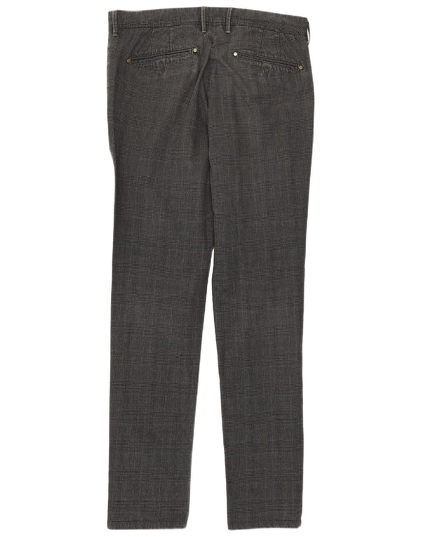 Pantaloni chino slim pentru bărbați Rifle L30 L32 bumbac gri Houndstooth