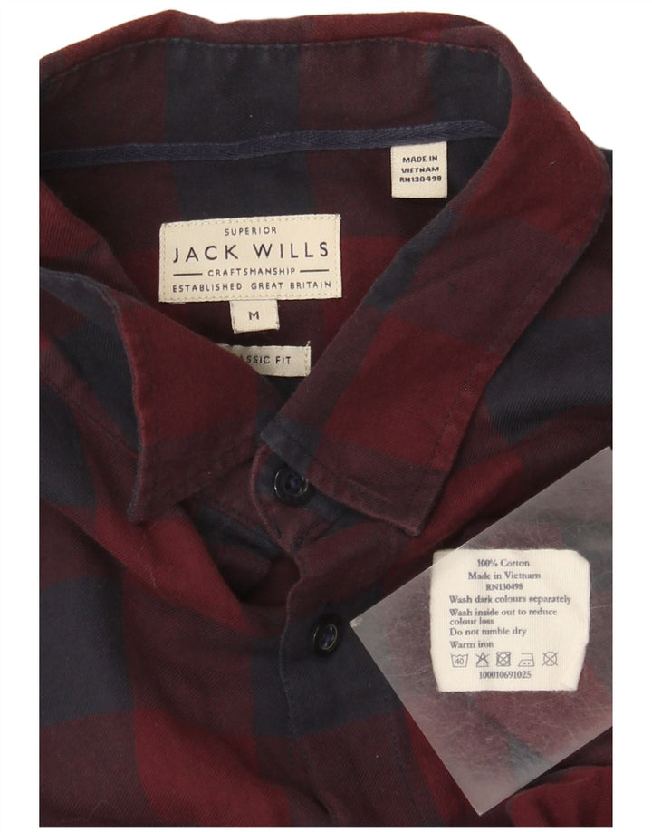 Cămașă Jack Wills pentru bărbați, cu tăiere clasică, din bumbac vichy burgundy mediu